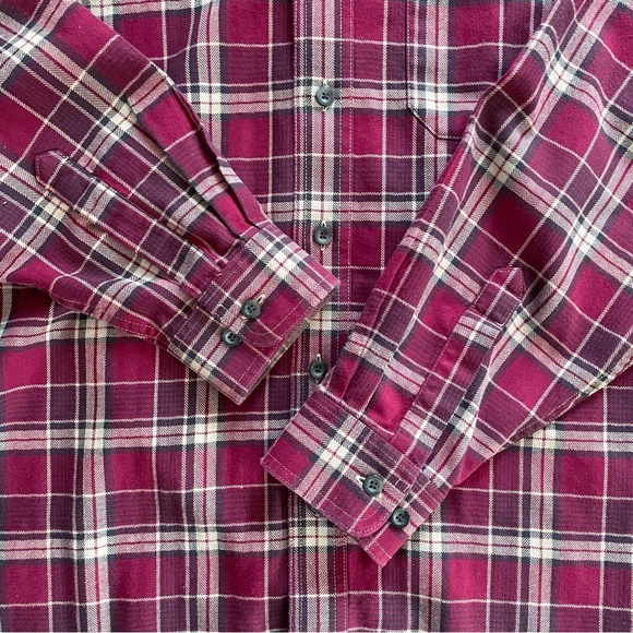 LL Bean 100% Cotton Flannel Plaid Buttondown Shirt - Picture 7 of 8